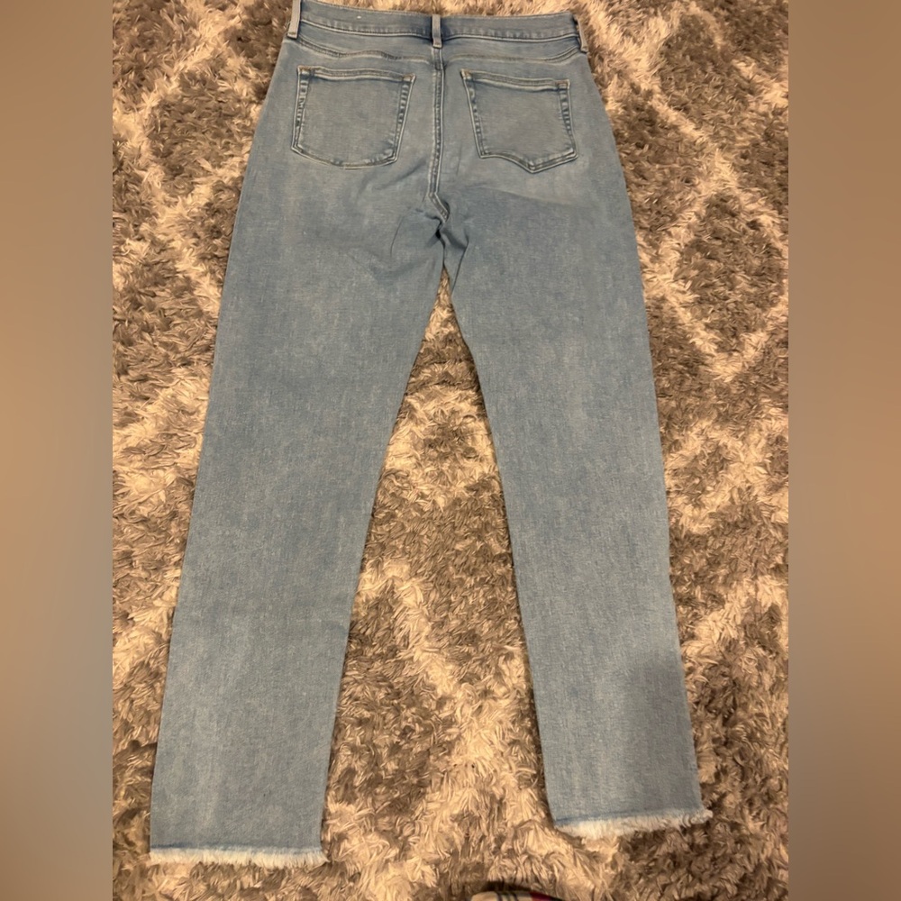 LOFT Women's Blue Jeans Button Up freyed bottoms - Size 8/29 NWOT - Picture 6 of 9